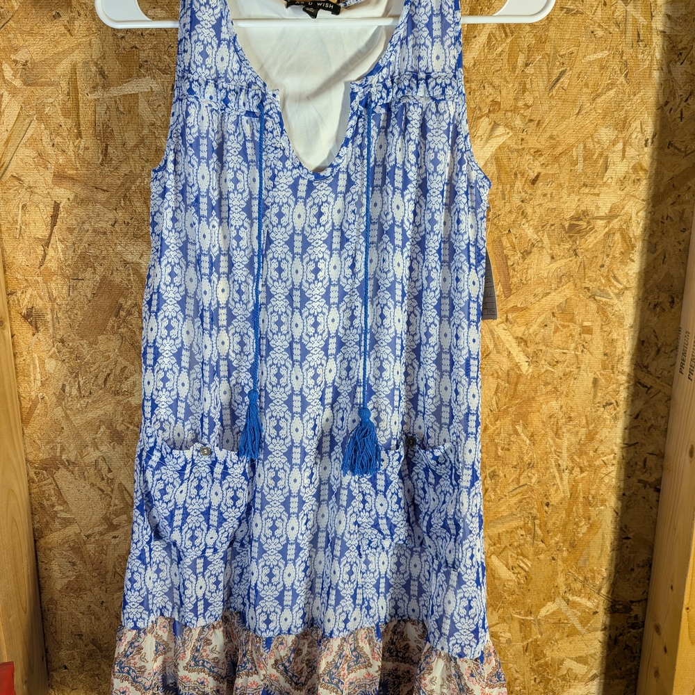 As U Wish Floral Blue and White Dress